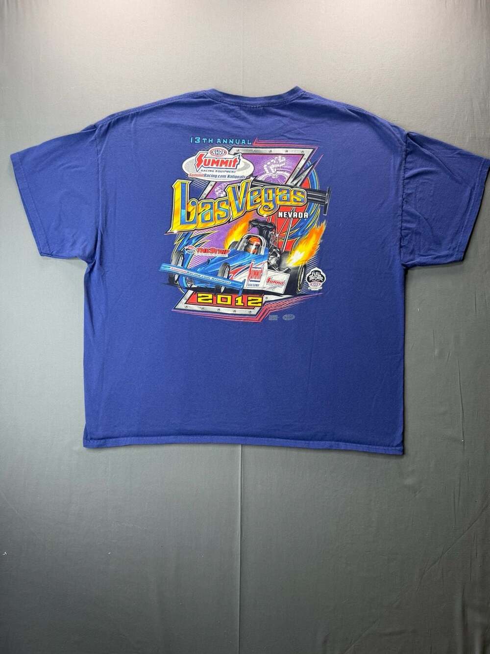Gildan Ultra Cotton NHRA Summit Racing Las Vegas 2012 T-Shirt Blue 3XL
